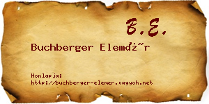 Buchberger Elemér névjegykártya